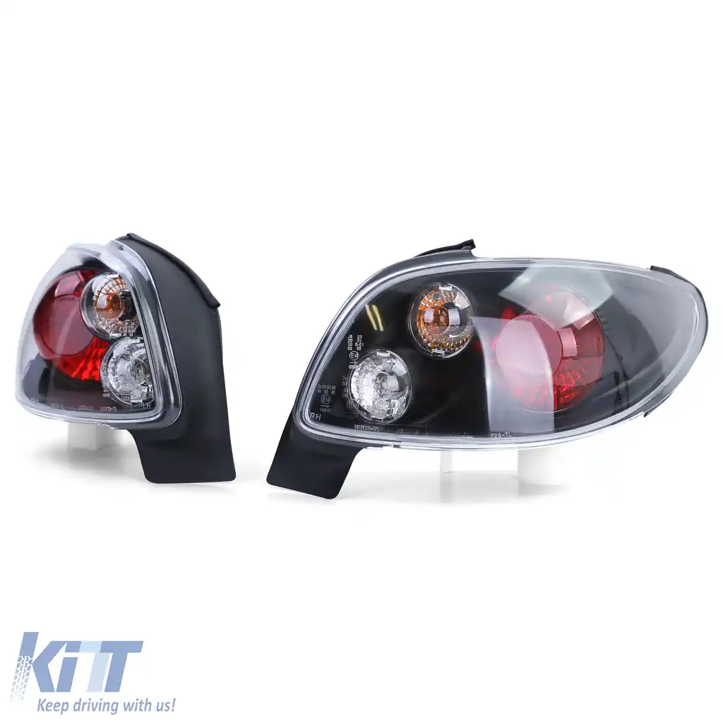 Lumini spate din sticlă clară, negre, potrivite pentru Peugeot 206 CC Coupe Cabrio 00-08-image-6195543