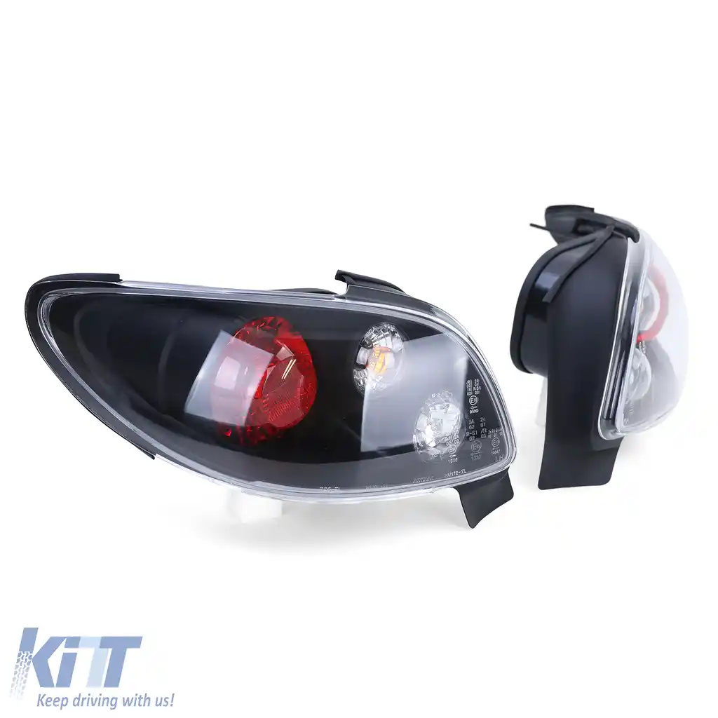 Lumini spate din sticlă clară, negre, potrivite pentru Peugeot 206 CC Coupe Cabrio 00-08-image-6195544