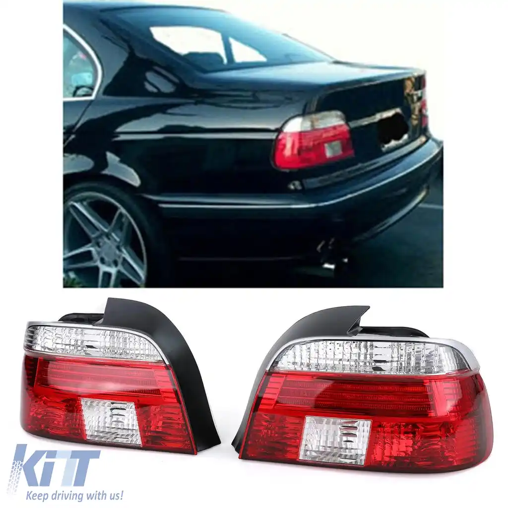 Lumini spate din sticlă clară roșie albă cristal pentru sedan BMW Seria 5 E39 95-00