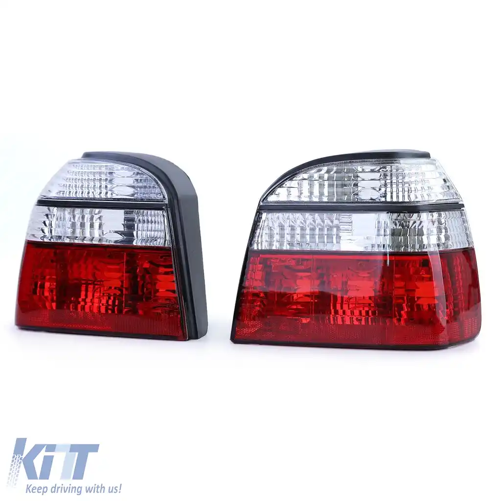Lumini spate din sticlă clară roșii albe, potrivite pentru VW Golf 3 sedan cabriolet 91-97-image-6204387