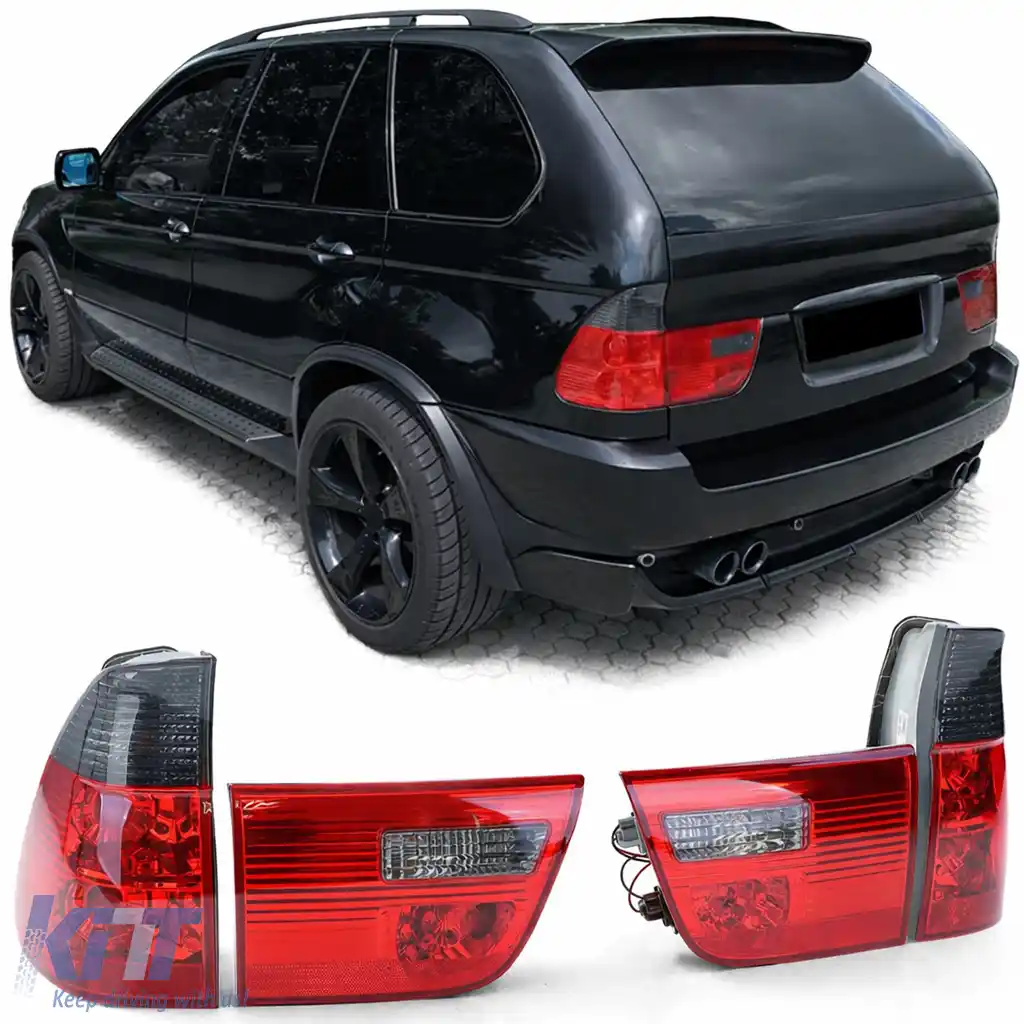Lumini spate din sticlă clară roșu negru fumurii, potrivite pentru BMW X5 E53 99-03