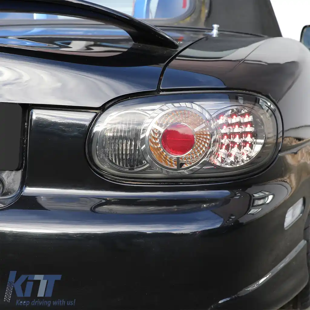 Lumini spate LED cu sticlă clară, crom fumuriu, pentru Mazda MX-5 NB NBFL 1998-2005-image-6191460