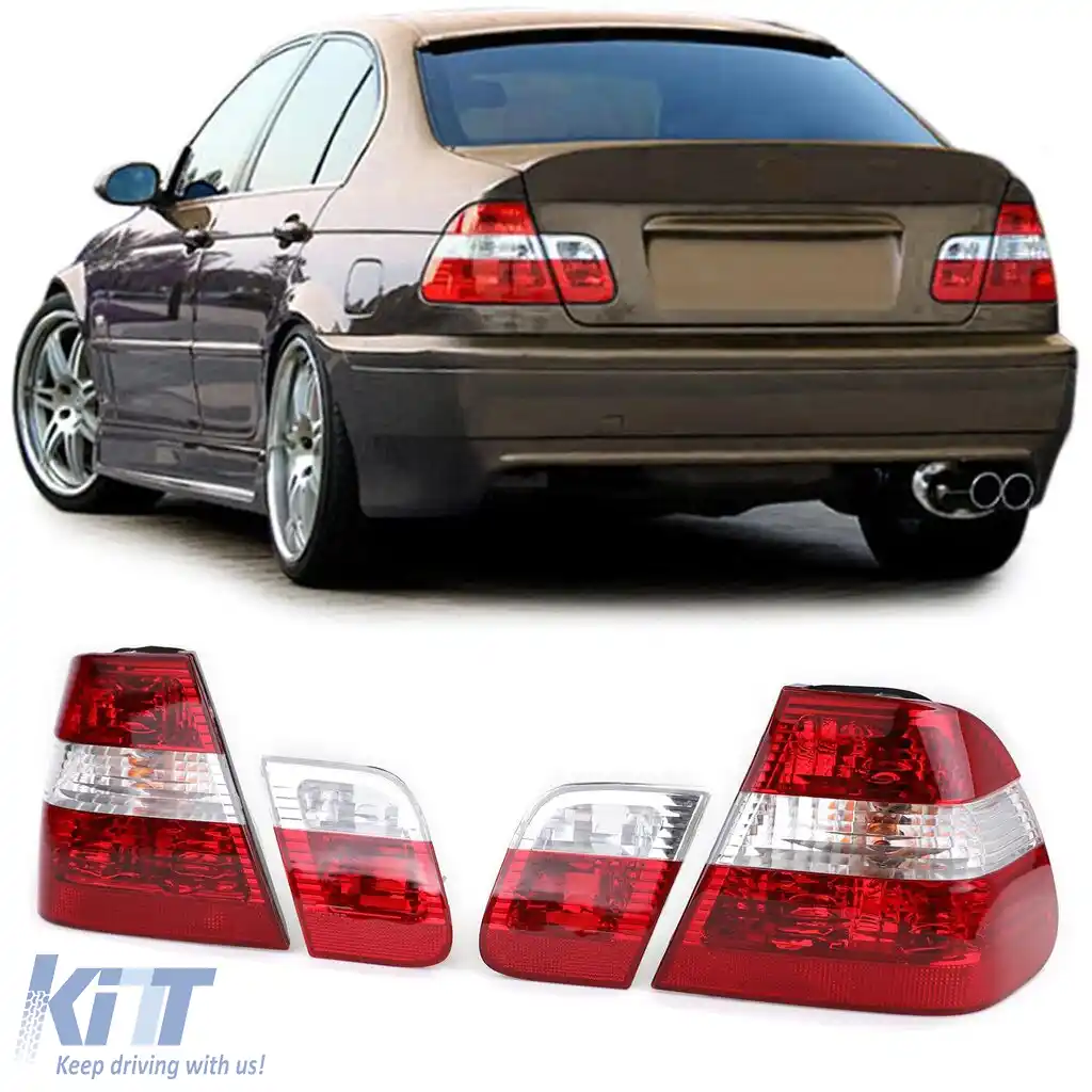 Lumini spate roșii clare aspect facelift potrivite pentru BMW Seria 3 E46 Sedan 1998-2001