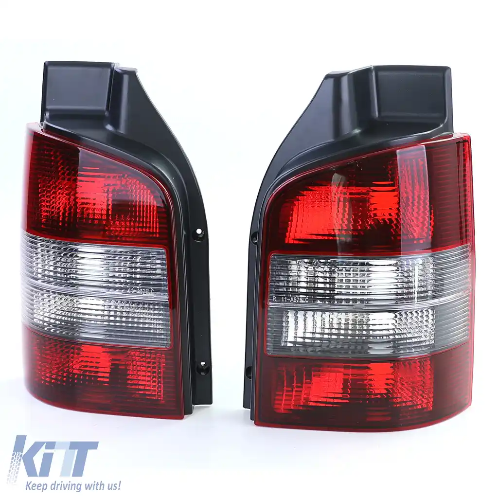 Lumini spate roșii negre pereche potrivite pentru VW T5 Bus + Transporter cu hayon 03-09-image-6195261