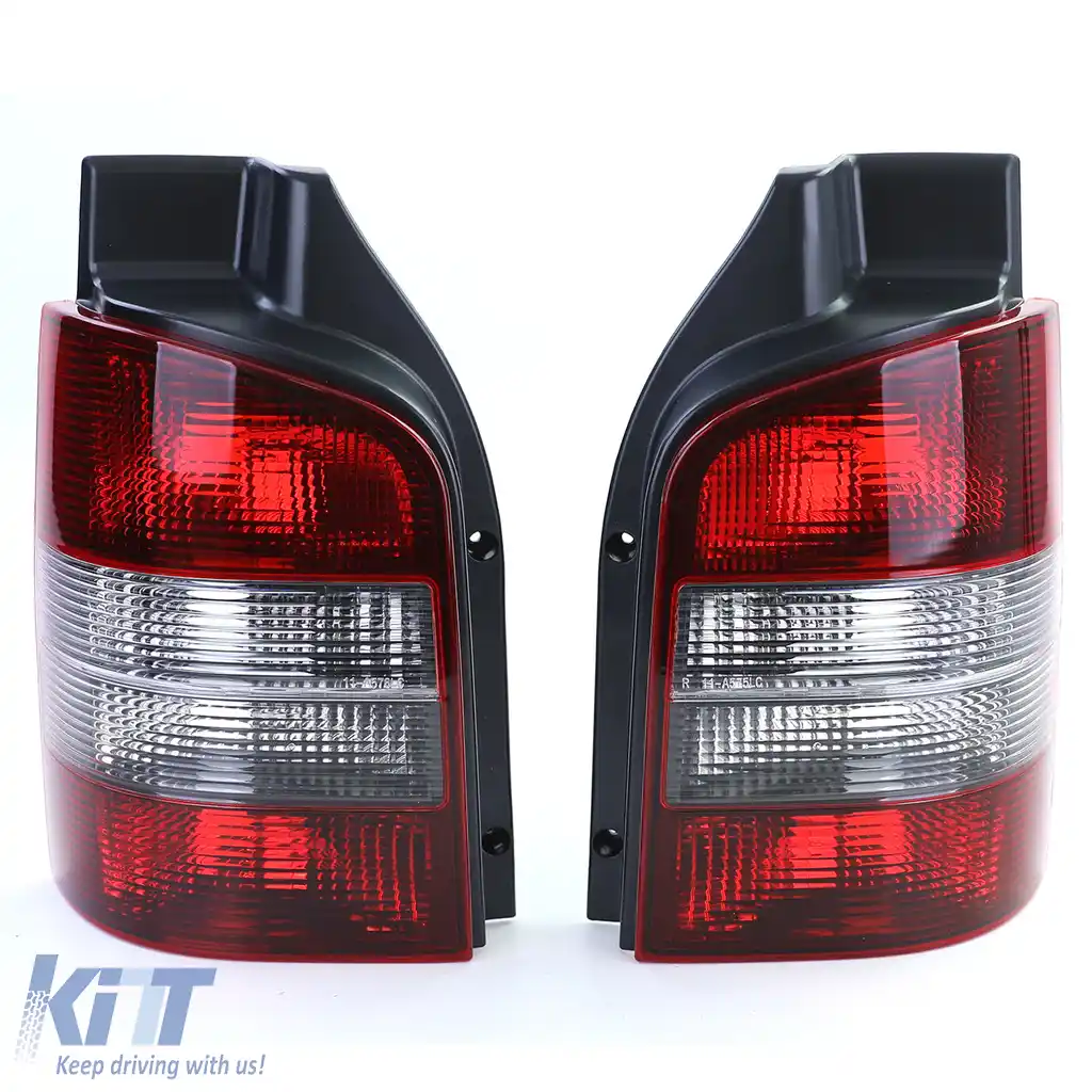 Lumini spate roșii negre pereche potrivite pentru VW T5 Bus + Transporter cu hayon 03-09-image-6195264
