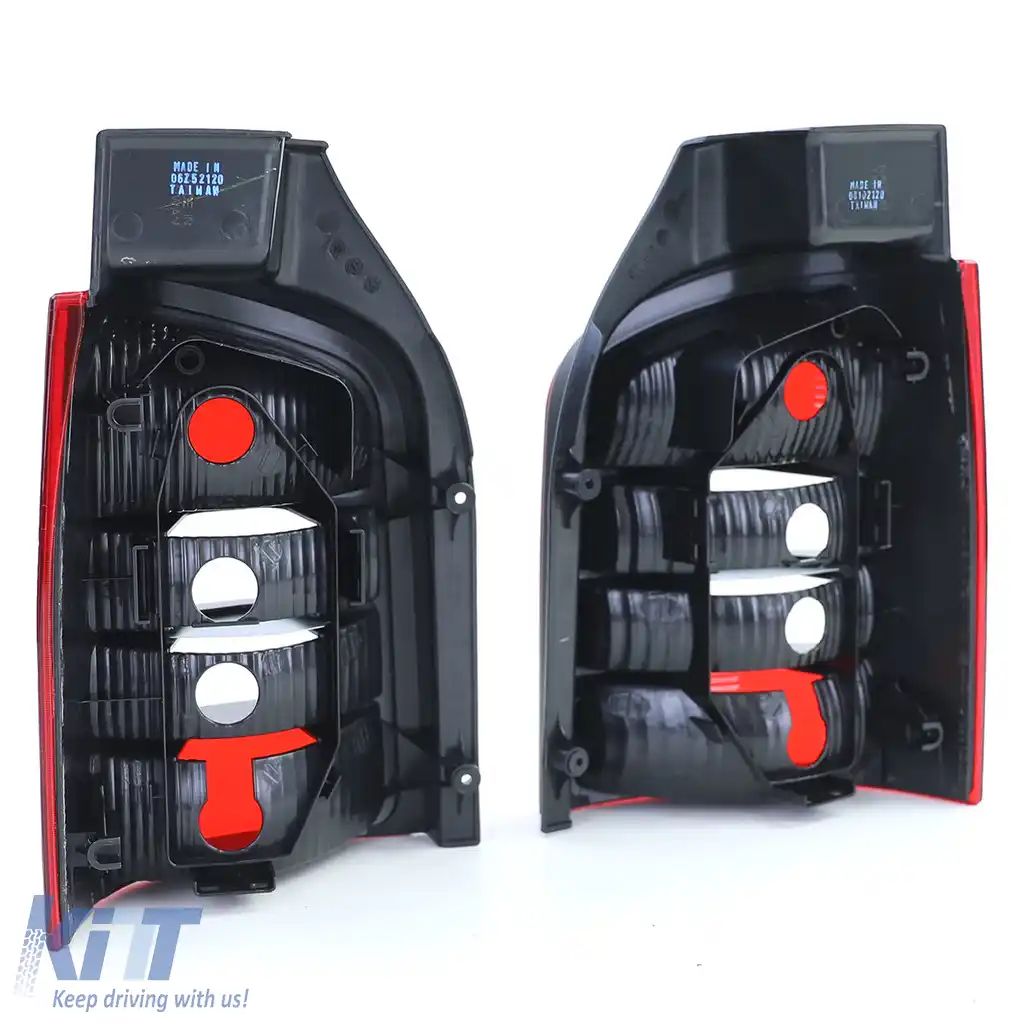 Lumini spate roșii negre pereche potrivite pentru VW T5 Bus + Transporter cu hayon 03-09-image-6195265