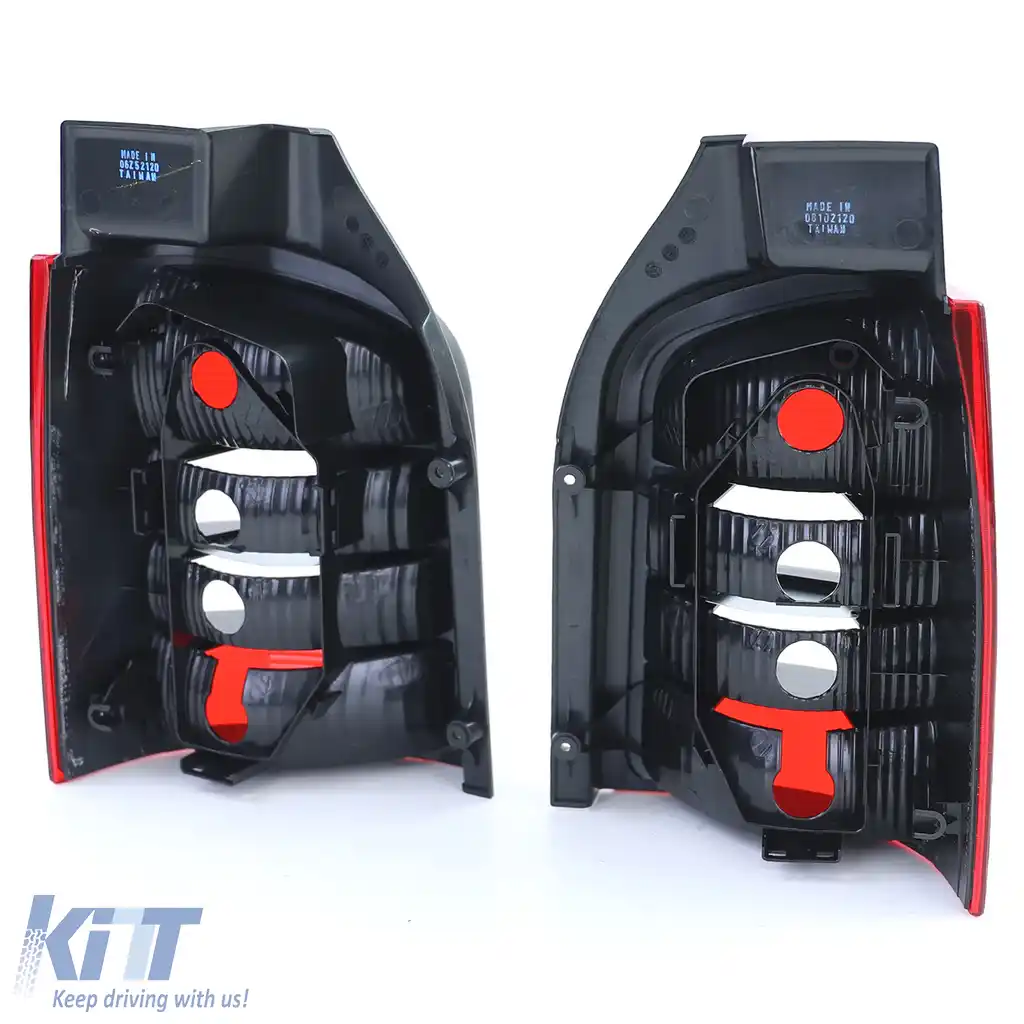 Lumini spate roșii negre pereche potrivite pentru VW T5 Bus + Transporter cu hayon 03-09-image-6195266