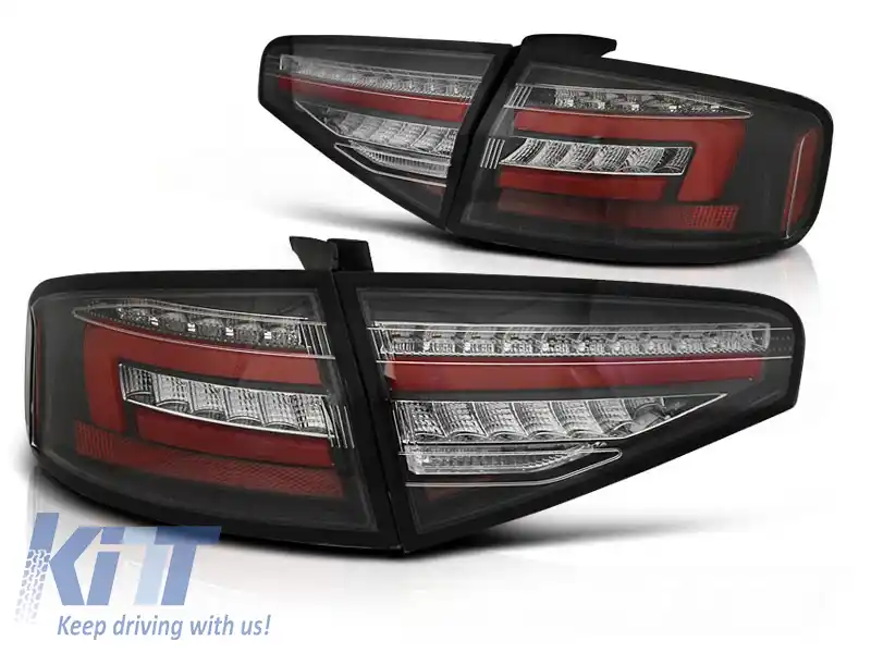 LUMINI TAIL LED BAR NEGRE SEQ potrivite pentru AUDI A4 B8 12-15 SEDAN LAMPA OEM
