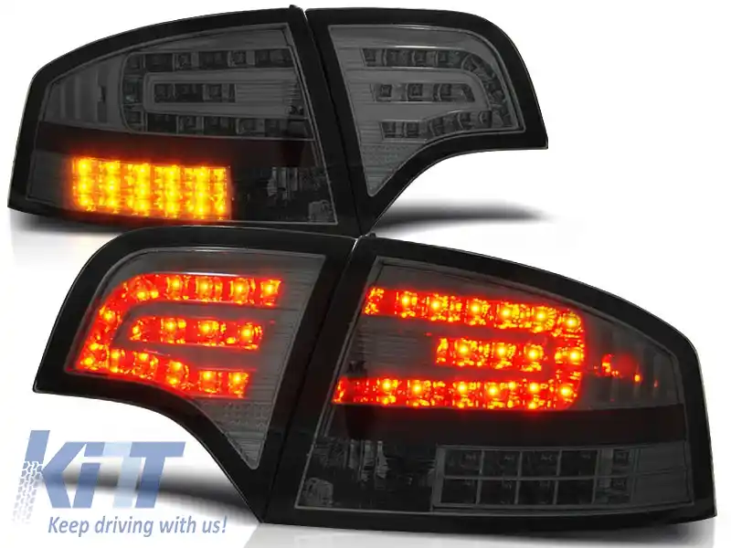 LUMINI TAIL LED FUMOASE potrivite pentru AUDI A4 B7 11.04-03.08 SEDAN
