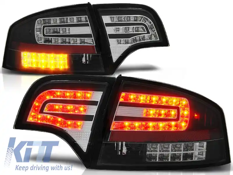 LUMINI TAIL LED NEGRE potrivite pentru AUDI A4 B7 11.04-03.08 SEDAN