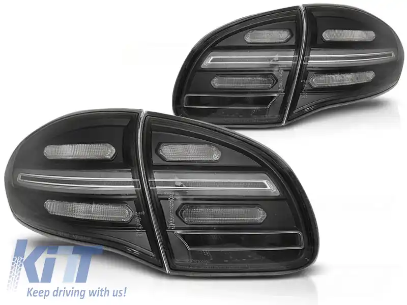 LUMINI TAIL LIGHTS LED BAR NEGRE SEQ potrivite pentru PORSCHE CAYENNE 10-15