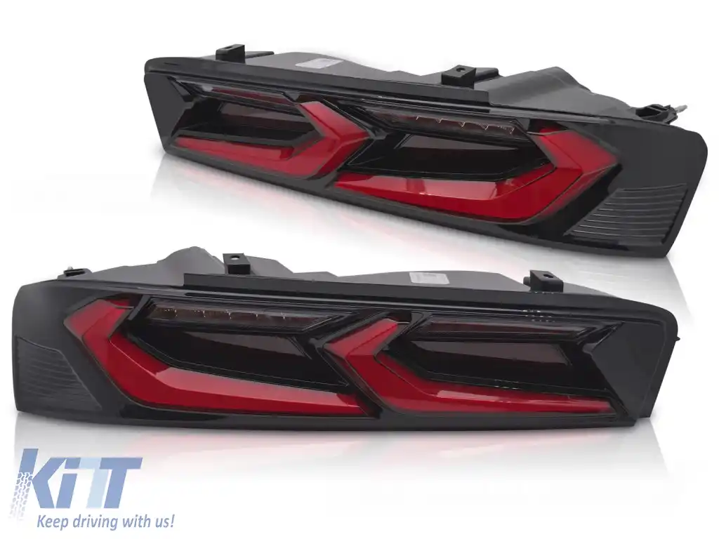 LUMINI TAILIGHT LED ROȘII NEGRE potrivite pentru CHEVROLET CAMARO 16-18