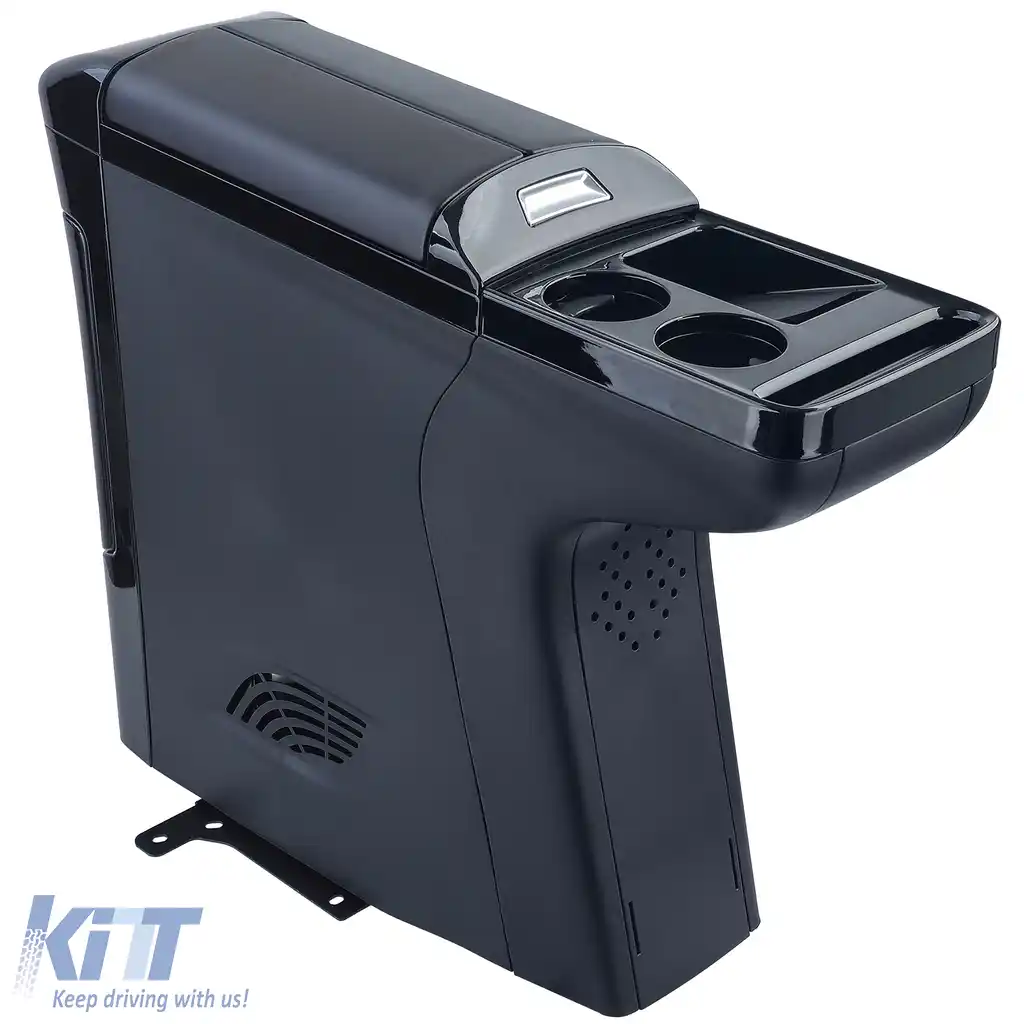 Luxus Consolă centrală cu frigider Negru Lucios potrivit pentru VW T6 T6.1-image-6257345
