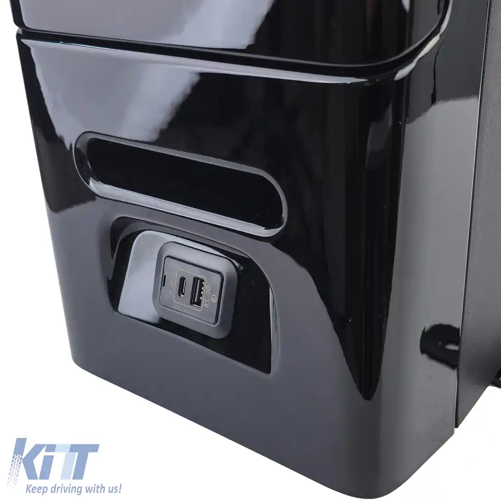 Luxus Consolă centrală cu frigider Negru Lucios potrivit pentru VW T6 T6.1-image-6257349