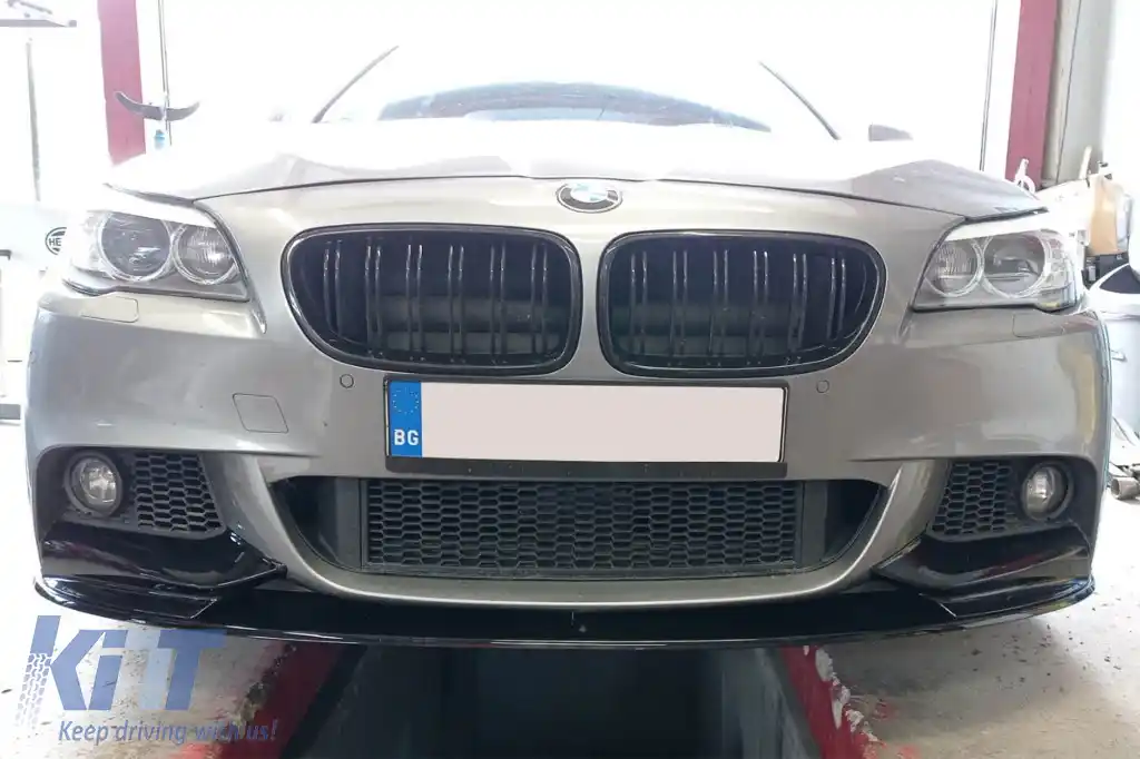 M Performance Design Design spoiler suitable for front M bumper for BMW 5 Series F10, F11 2010-2017, black lacquer-image-6261109