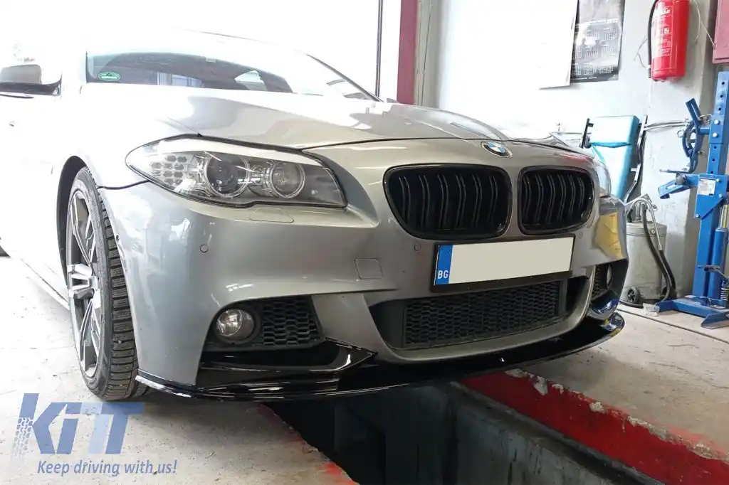 M Performance Design Design spoiler suitable for front M bumper for BMW 5 Series F10, F11 2010-2017, black lacquer-image-6261110