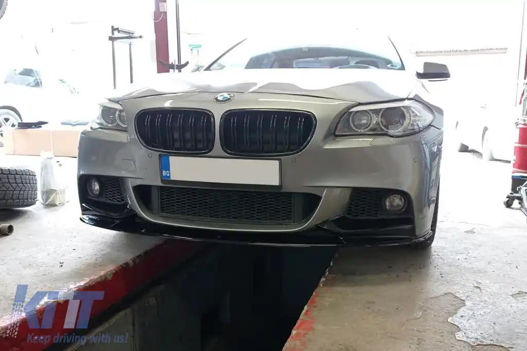 M Performance Design Design spoiler suitable for front M bumper for BMW 5 Series F10, F11 2010-2017, black lacquer-image-6261111