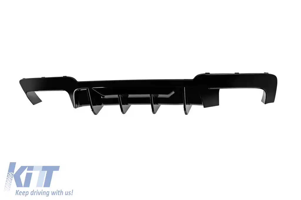 M5 type diffuser suitable for rear M Technik bumper of BMW 5 Series F10 sedan, F11 touring 2010-2017 -oo-oo-, black lacquer-image-6261089