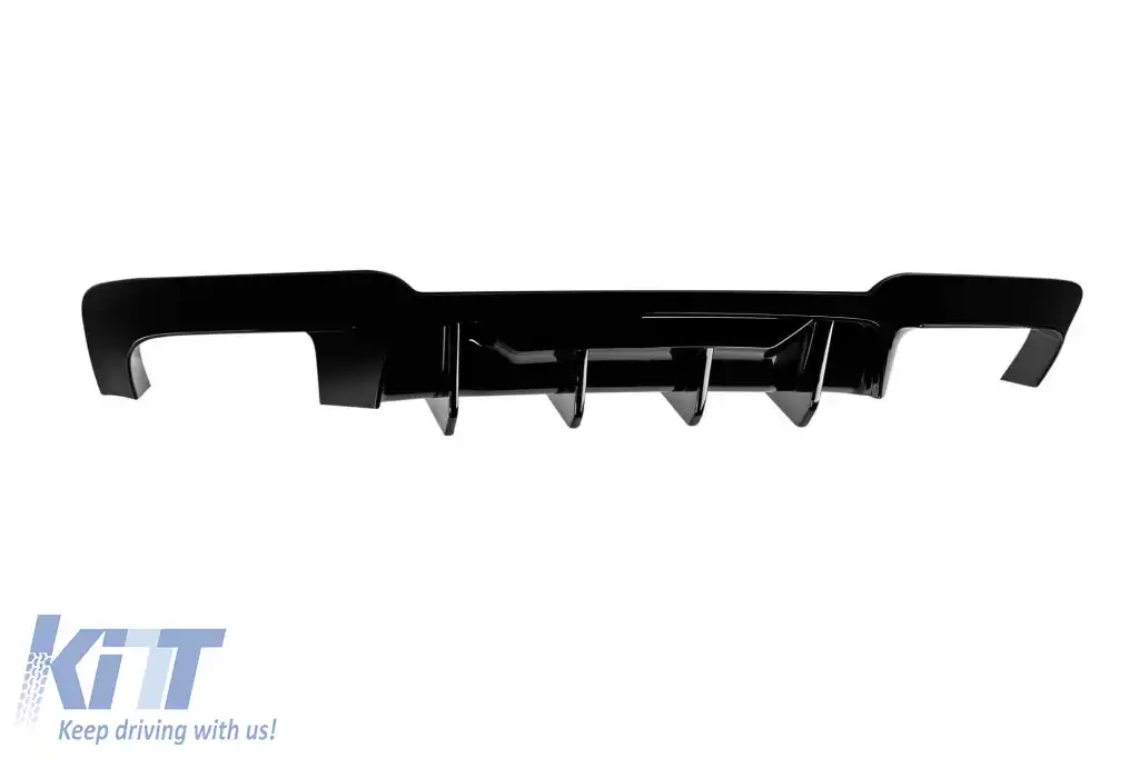 M5 type diffuser suitable for rear M Technik bumper of BMW 5 Series F10 sedan, F11 touring 2010-2017 -oo-oo-, black lacquer-image-6261090