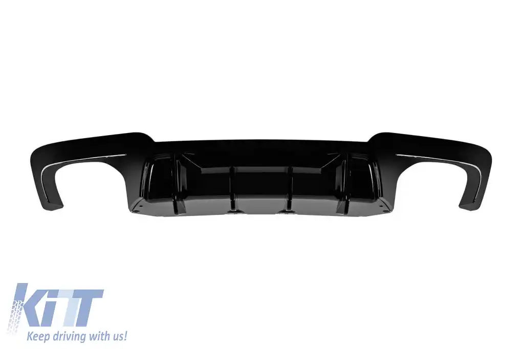 M5 type diffuser suitable for rear M Technik bumper of BMW 5 Series F10 sedan, F11 touring 2010-2017 -oo-oo-, black lacquer-image-6261091