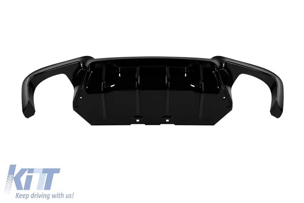 M5 type diffuser suitable for rear M Technik bumper of BMW 5 Series F10 sedan, F11 touring 2010-2017 -oo-oo-, black lacquer-image-6261092
