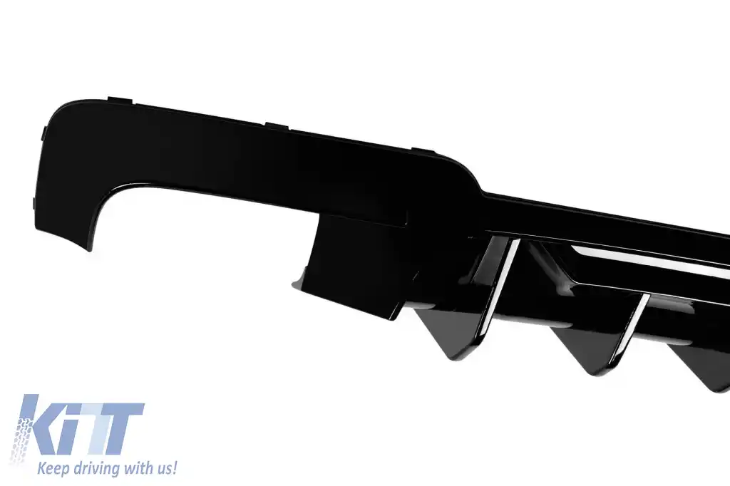 M5 type diffuser suitable for rear M Technik bumper of BMW 5 Series F10 sedan, F11 touring 2010-2017 -oo-oo-, black lacquer-image-6261093