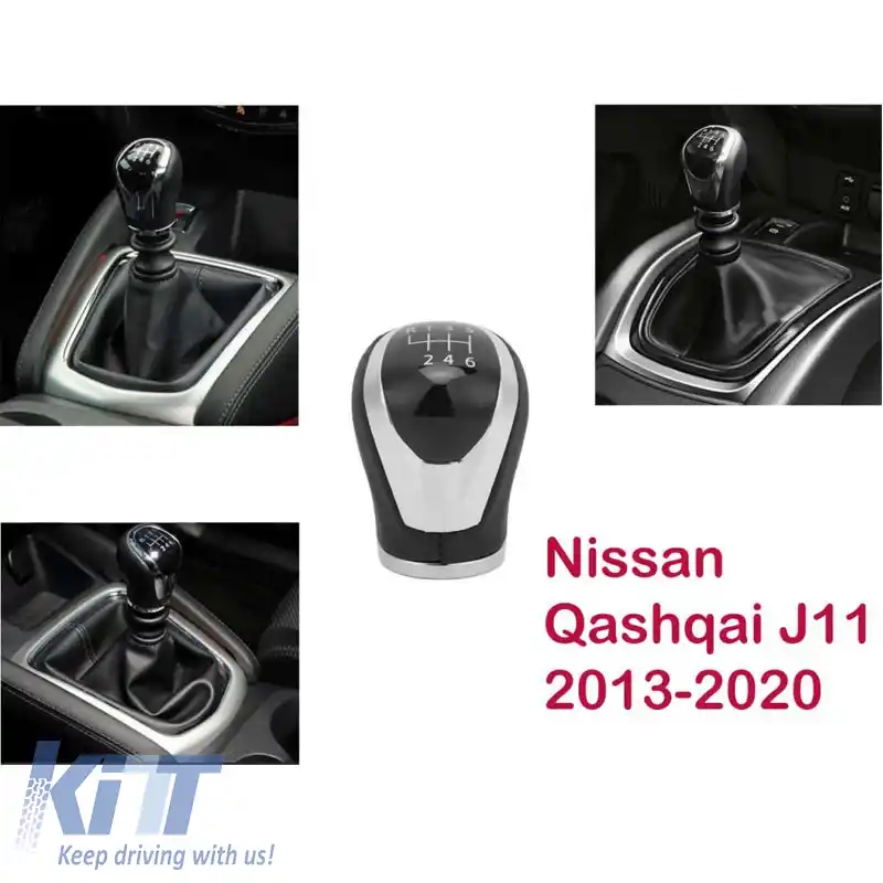 Mâner de schimb Black/Chrome potrivit pentru Nissan Qashqai J11 5 cu 6 viteze GK3174-image-6313935