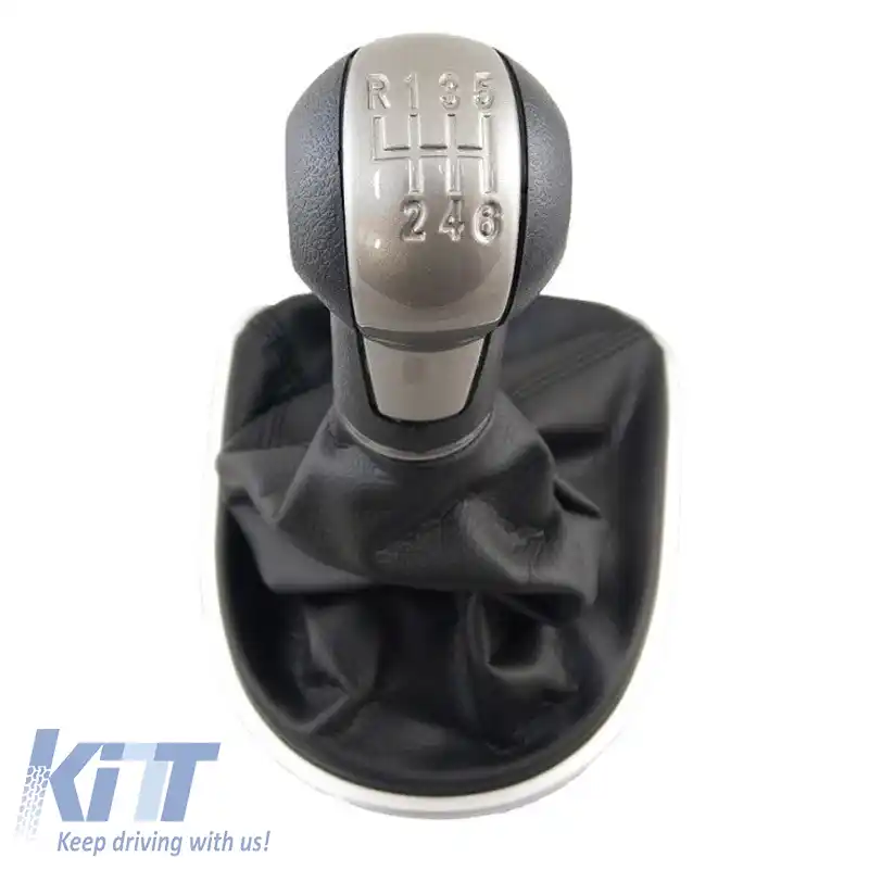 Mâner de schimb cu cotiță Negru/Silver Potrivit pentru Seat Leon 2/Toledo 3 cu 6 viteze GK0342-image-6298404