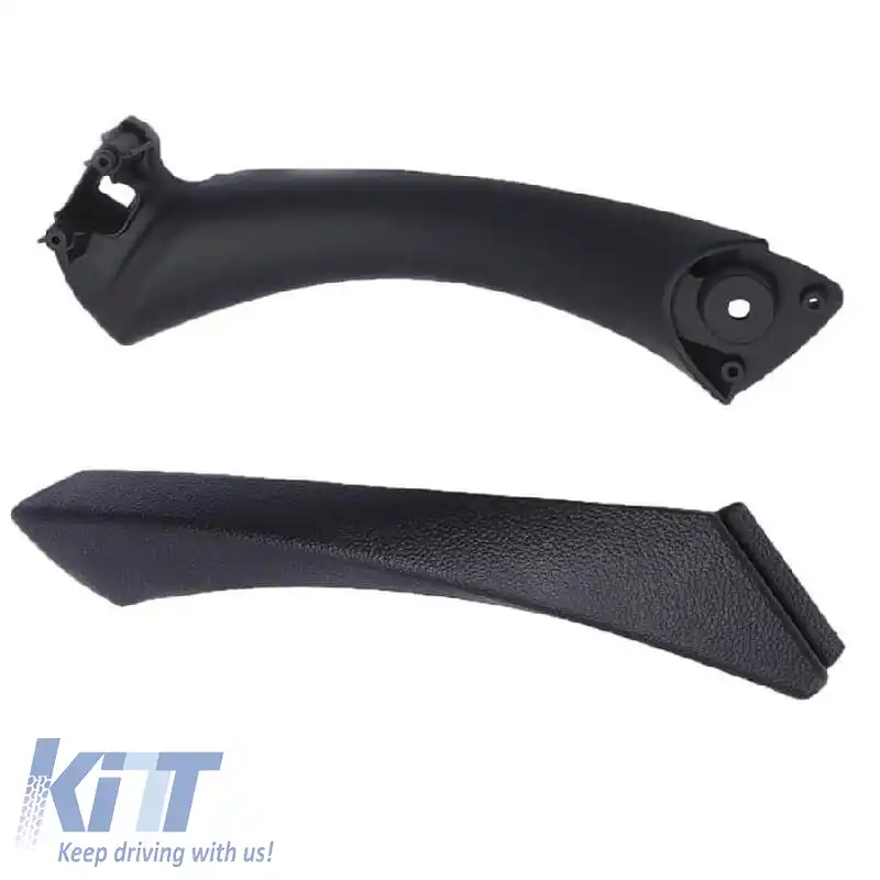 Mâner ușă (în interiorul mașinii) potrivit pentru Bmw 3 E90 05-11 Ușa din spate stânga Set 2 bucăți Negru-image-6297294