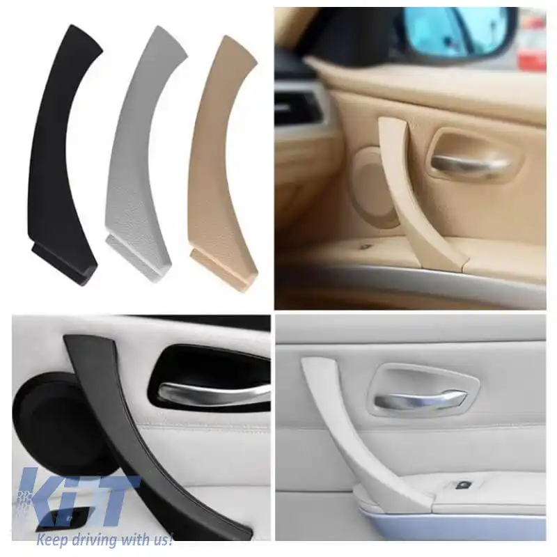 Mâner ușă (în interiorul mașinii) potrivit pentru Bmw 3 E90 05-11 Set uși față dreapta și spate 2 bucăți Negru-image-6297301