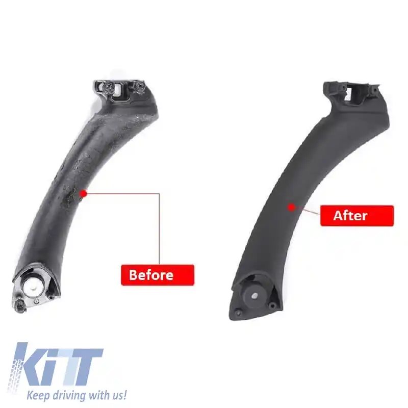 Mâner ușă (în interiorul mașinii) potrivit pentru Bmw 3 E90 05-11 Set uși față dreapta și spate 2 bucăți Negru-image-6297302
