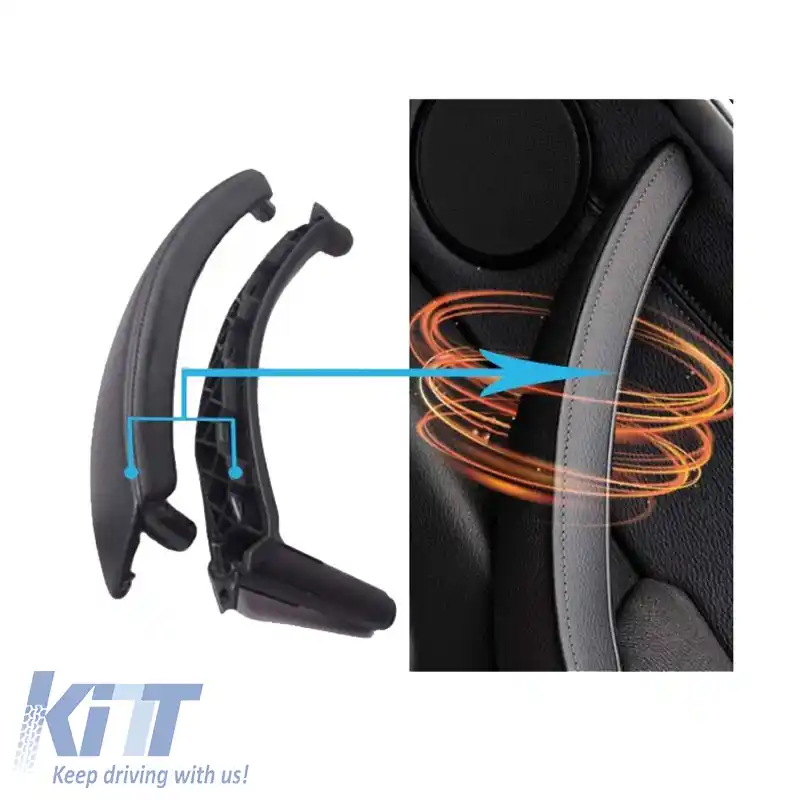 Mâner ușă (în interiorul mașinii) potrivit pentru Bmw X5 E70 07-13 / X6 E71 08-15 Set uși din față și din spate dreapta 2 piese Negru-image-6304941