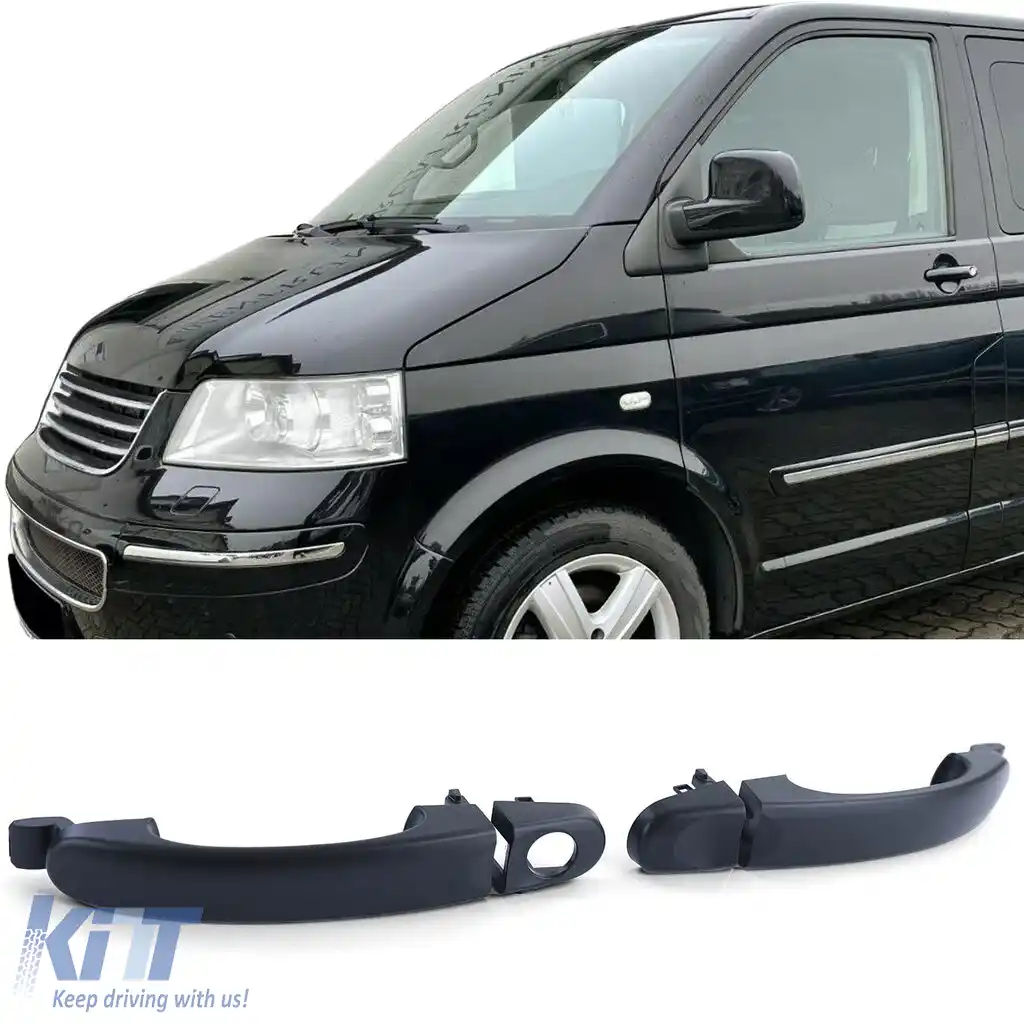Manere exterioare negre pereche stânga dreapta, potrivite pentru VW Bus T5 03-09