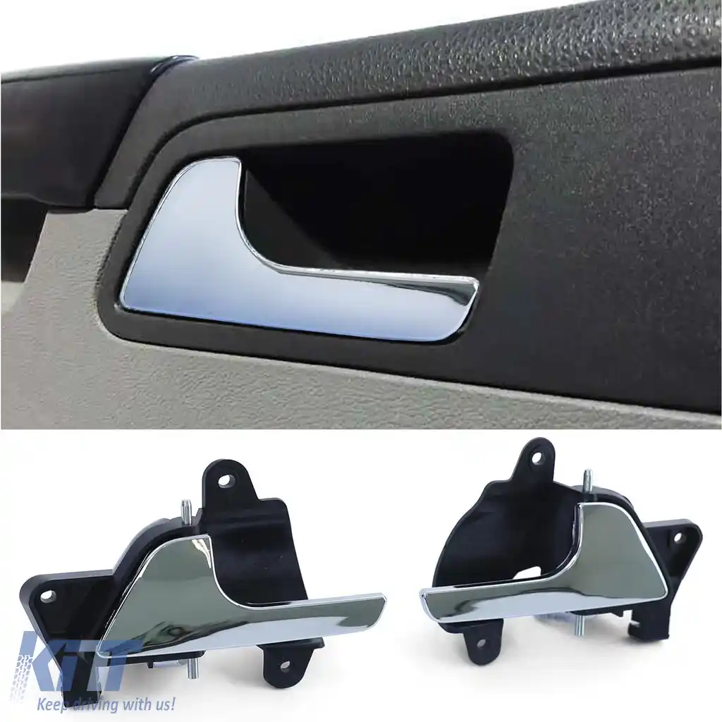Mânere uși interioare cromate pereche stânga dreapta, potrivite pentru VW Bus T5 03-15