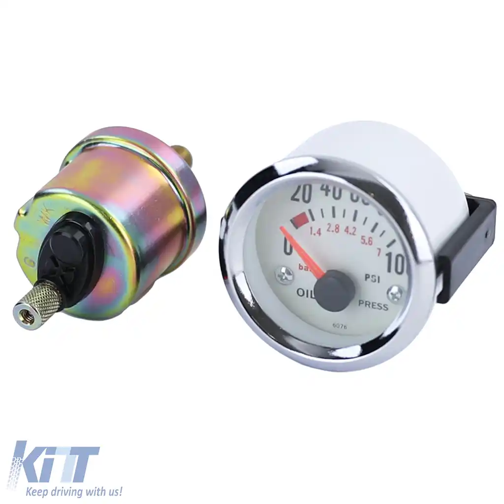 Manometru de presiune a uleiului Instrument de instalare suplimentar Universal 52mm Plasma Albastru Iluminat-image-6195099