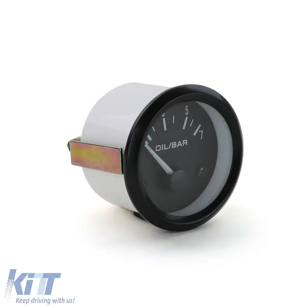 Manometru de presiune a uleiului Instrument auxiliar 52mm Youngtimer Clasic Negru Iluminat-image-6191628