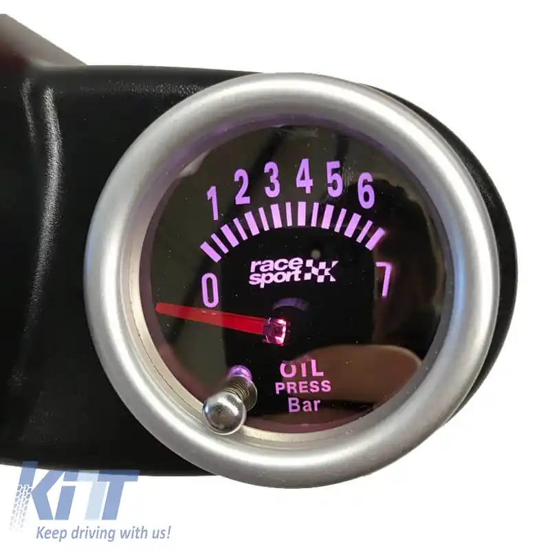 Manometru de presiune a uleiului Racesport Look oglindă fumuriu 52mm cu 7 culori-image-6300660