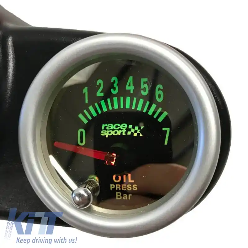 Manometru de presiune a uleiului Racesport Look oglindă fumuriu 52mm cu 7 culori-image-6300663