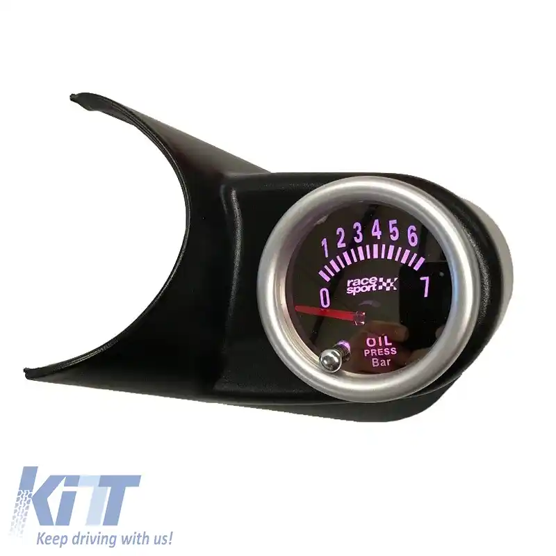 Manometru de presiune a uleiului Racesport Look oglindă fumuriu 52mm cu 7 culori-image-6300666