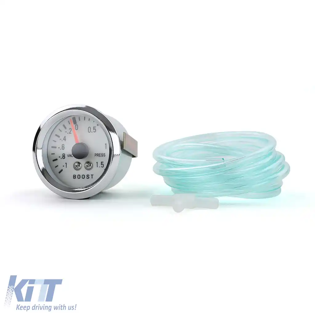Manometru de presiune de boost, instrument de instalare suplimentar, 52mm, crom, iluminat albastru plasma-image-6192946