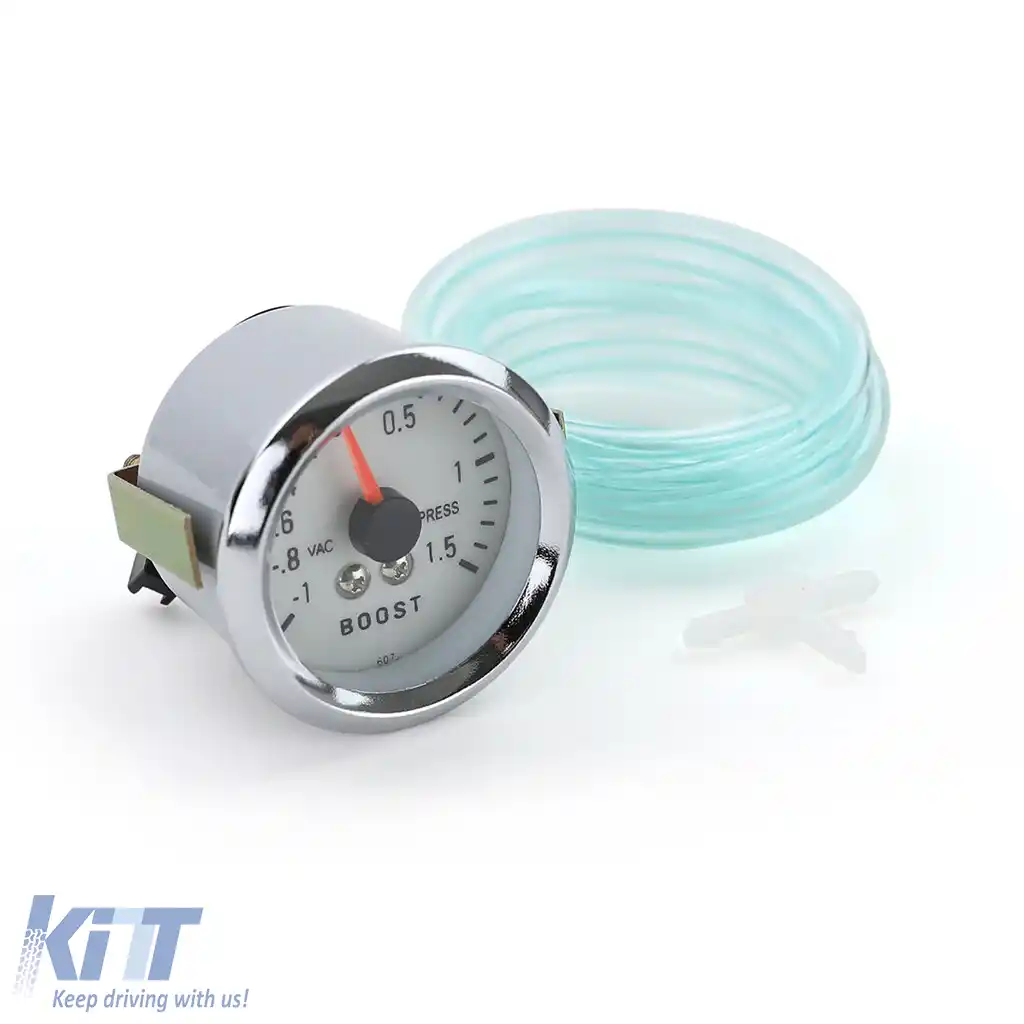 Manometru de presiune de boost, instrument de instalare suplimentar, 52mm, crom, iluminat albastru plasma-image-6192947