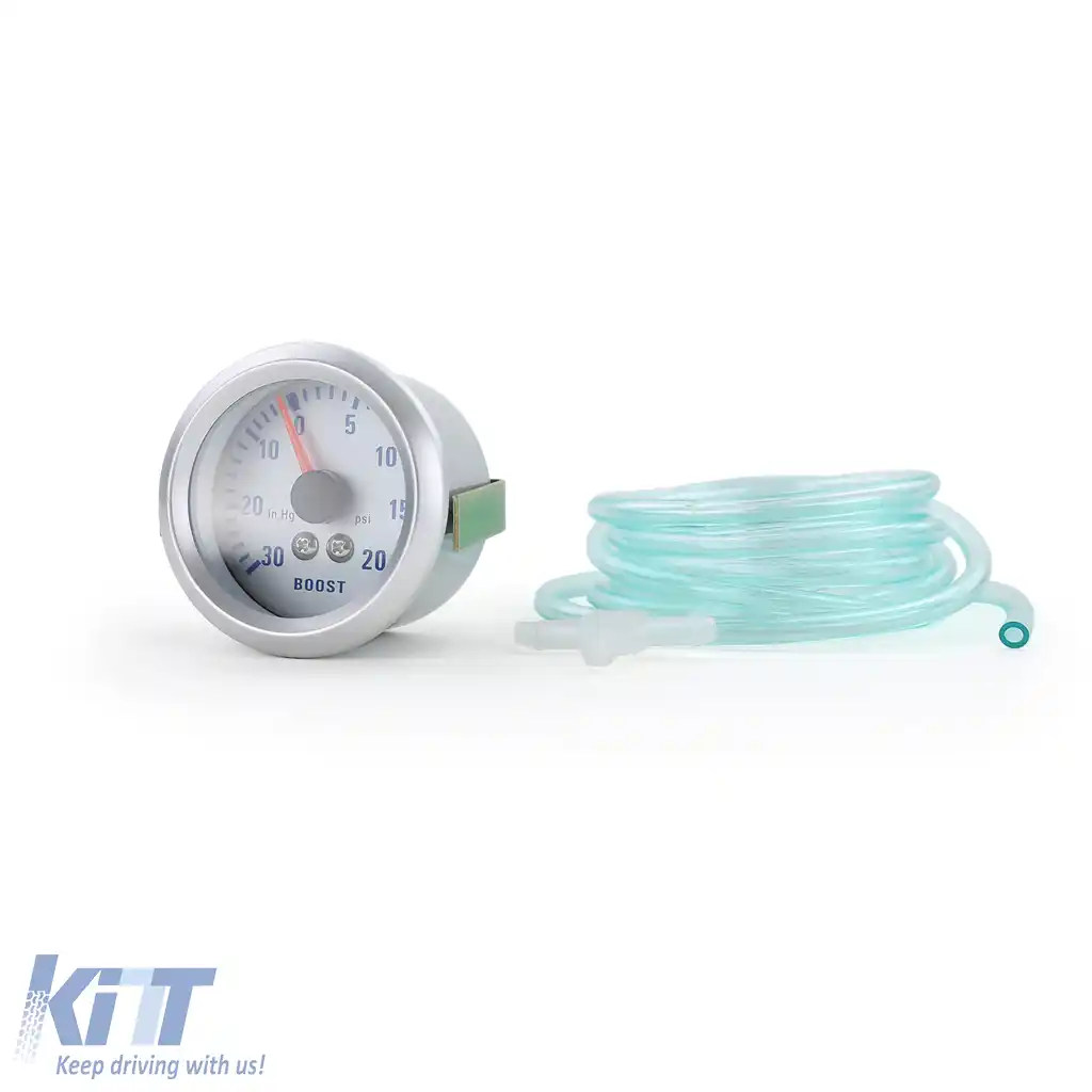 Manometru de presiune de boost instrument de instalare suplimentar universal 52mm aspect aluminiu iluminat-image-6194264