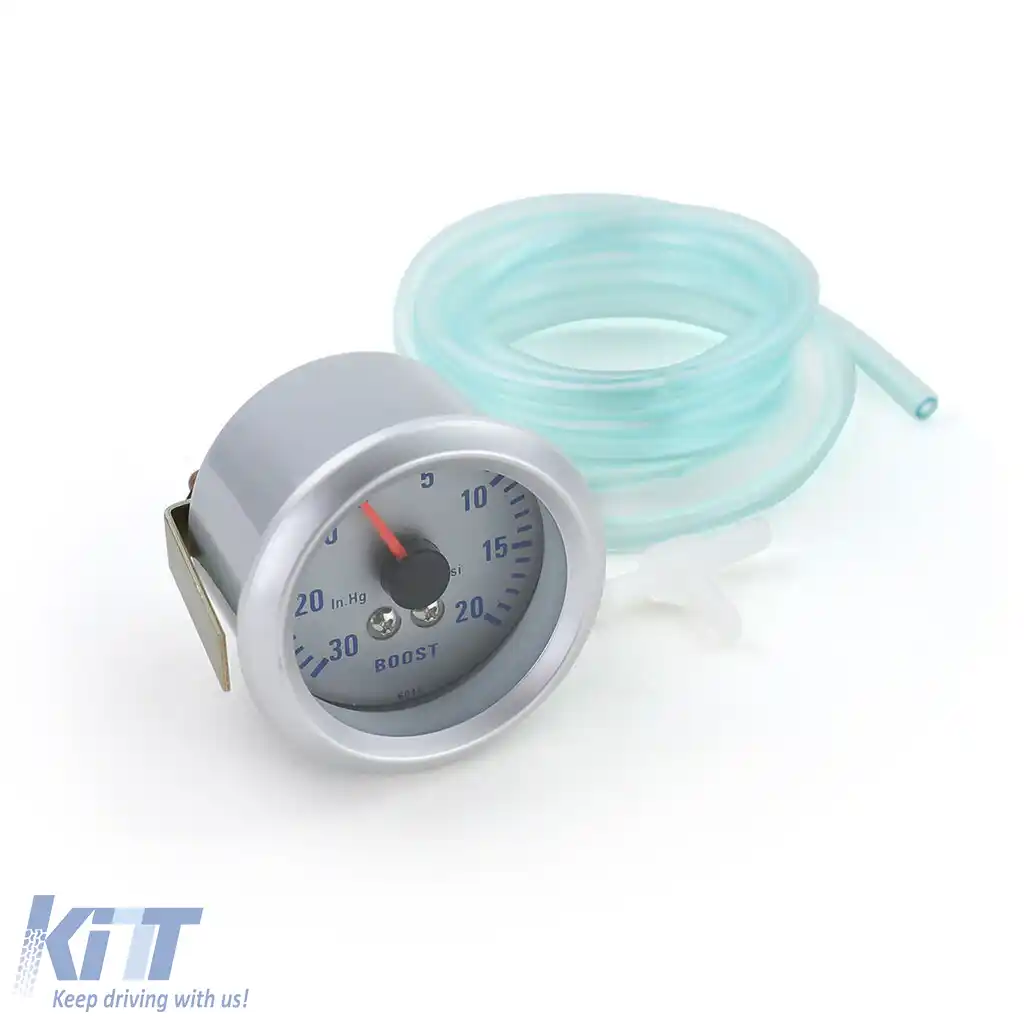 Manometru de presiune de boost instrument de instalare suplimentar universal 52mm aspect aluminiu iluminat-image-6194265