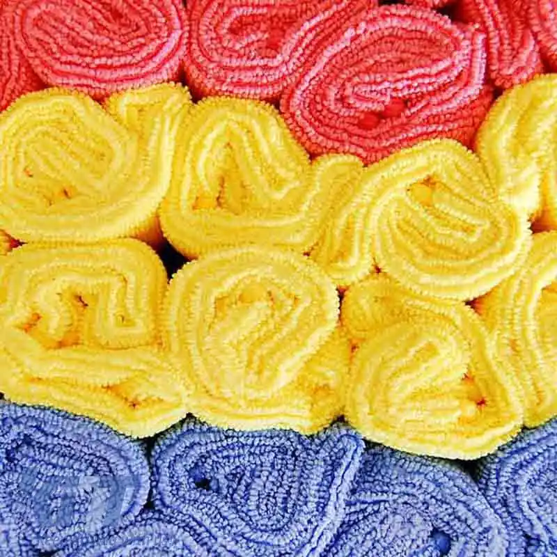 Material Microfibra Potrivit pentru Utilizare Generală V8 Galben / Roz / Albastru 40x40cm 1 Buc-image-6295347