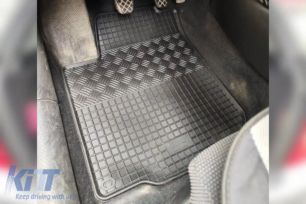 Mats din cauciuc specifice, potrivite pentru Volkswagen Golf 4, Bora 1998-2003, Beetle 1998-2011, Skoda Octavia 1997-2004, Seat Toledo, Leon 1999-2006, set de 4 piese, culoare neagră-image-6249013