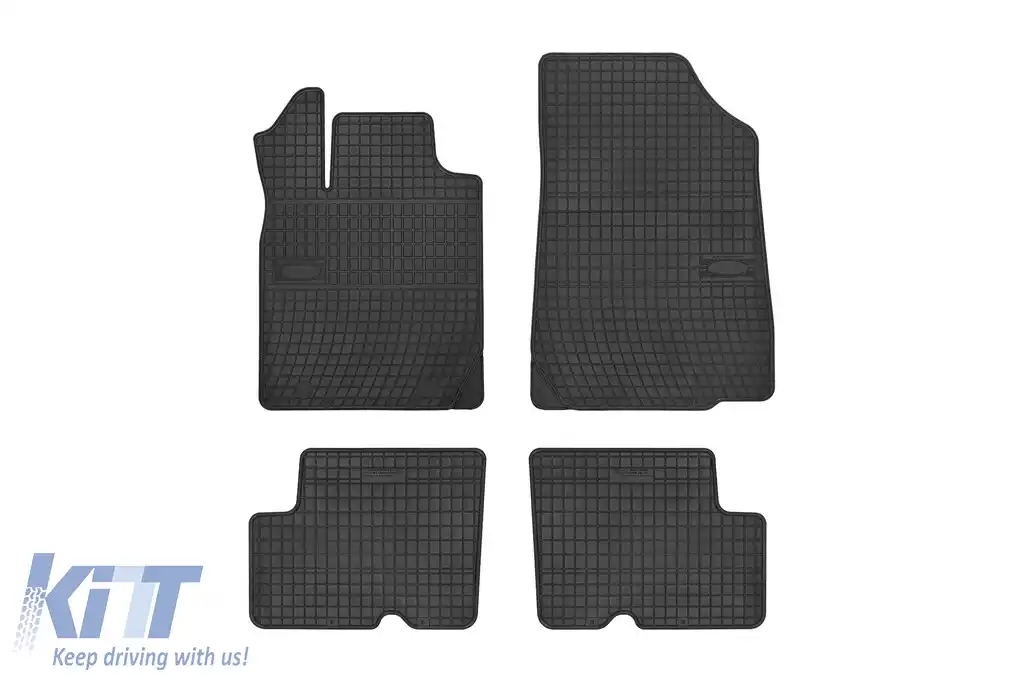 Mats din cauciuc specifice, potrivite pentru Dacia Duster 2010-2014, Logan 2008-2014, Sandero 2008-2012, set de 4 piese, culoare neagră din seria Frogum El Toro