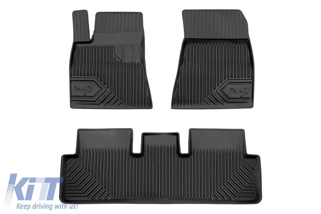 Maturi de cauciuc specifice din seria Frogum Nr. 77, potrivite pentru Tesla Model 3 după 2017 sedan, pre-facelift, cu excepția versiunii cu pompă de căldură, set de 3 piese, culoare neagră