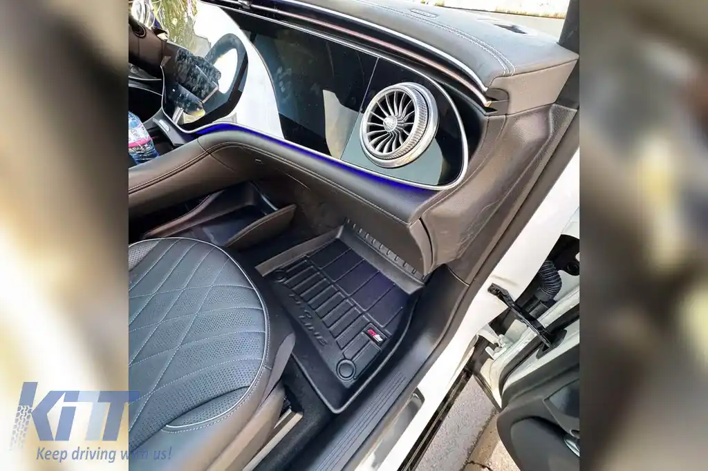 Maturi de cauciuc specifice potrivite pentru Mercedes EQS SUV X296 după 2022, set de 3 piese, culoare neagră, cu garanție de 24 de luni-image-6223847