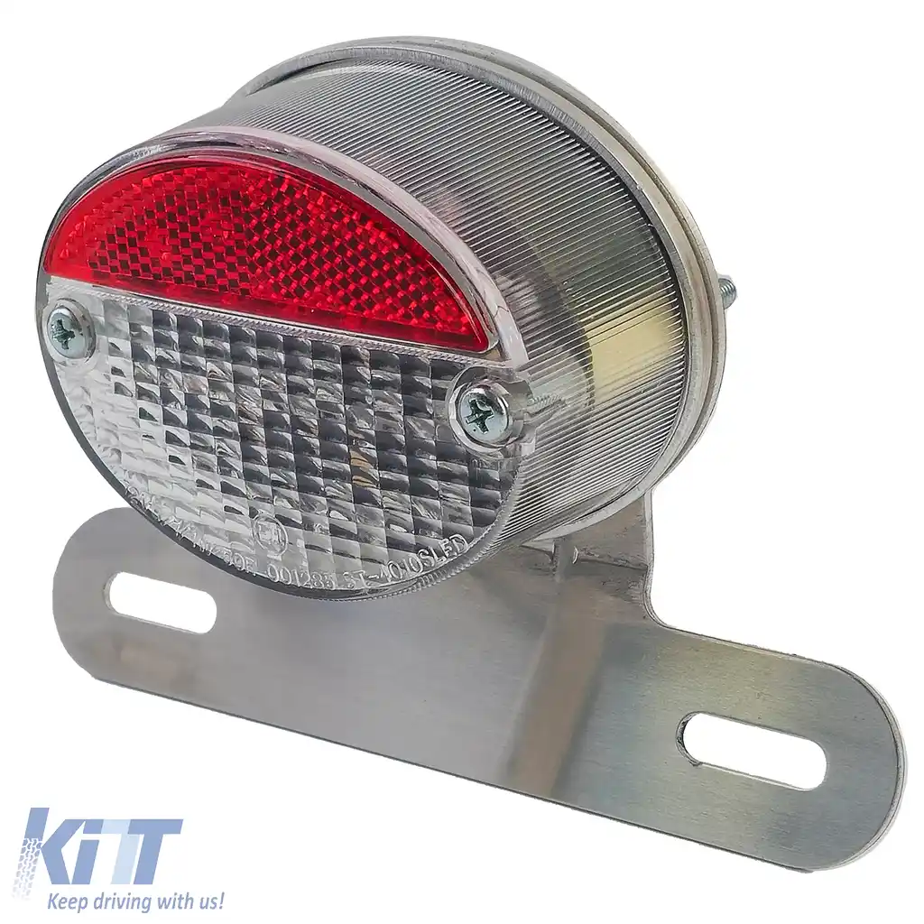 Mini LED de stop pentru motocicletă cu sticlă clară RETRO, utilizabil universal