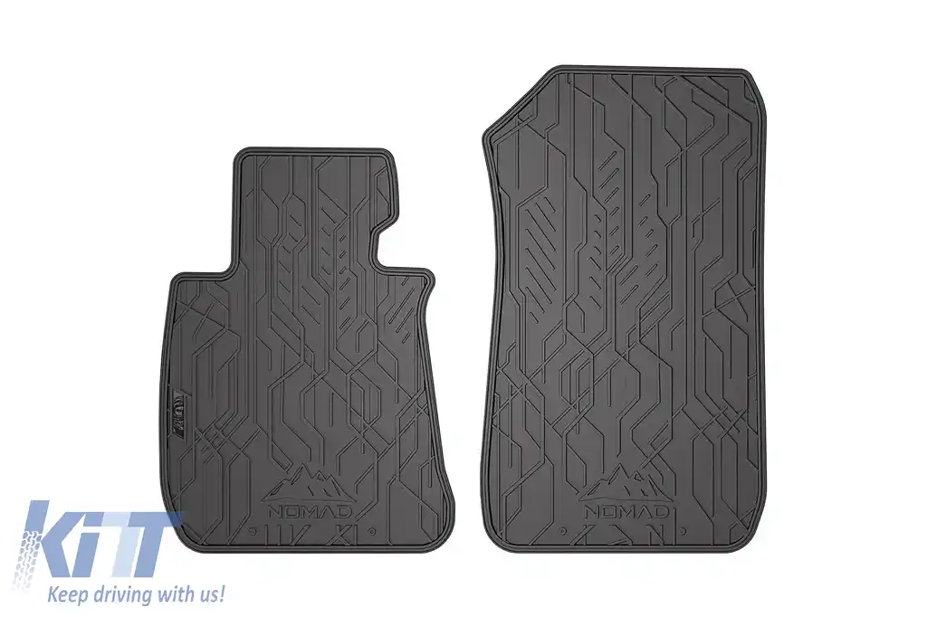 Mănuși de cauciuc frontale specifice potrivite pentru seria Frogum NOMAD pentru BMW Seria 3 E90 sedan, E91 wagon 2004-2012, E92 coupe 2006-2012 fără xDrive, set de 2 piese, culoare neagră